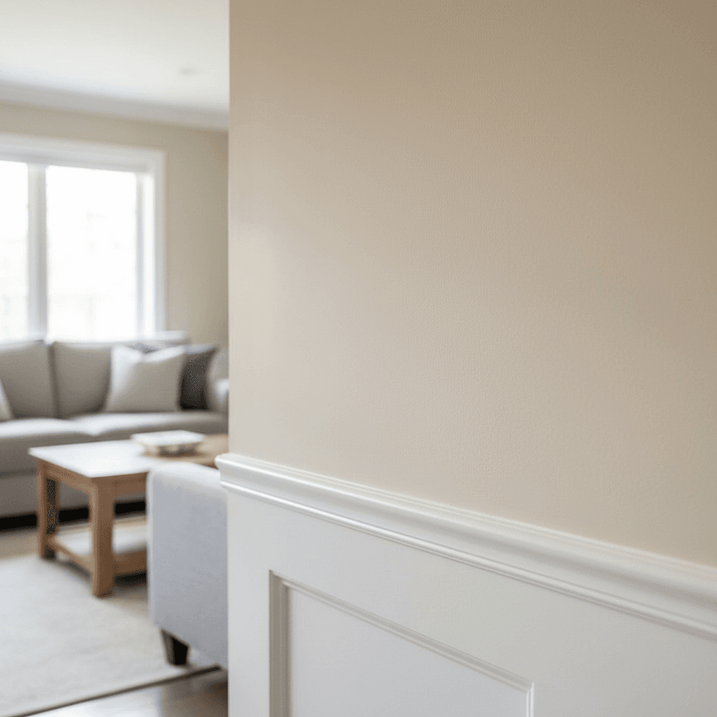 Interior painting - freshly painted living room with accent wall