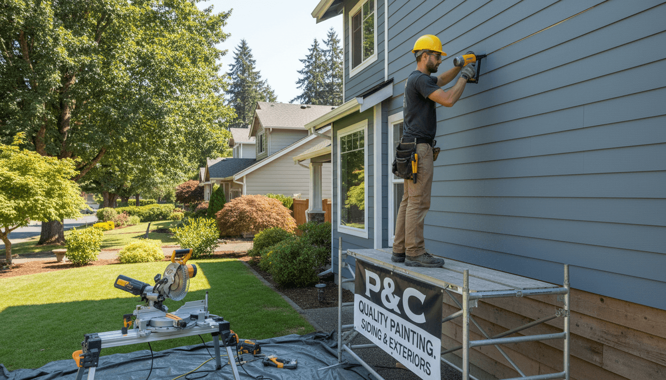 Painter applying fresh paint to interior wall with precision brushwork