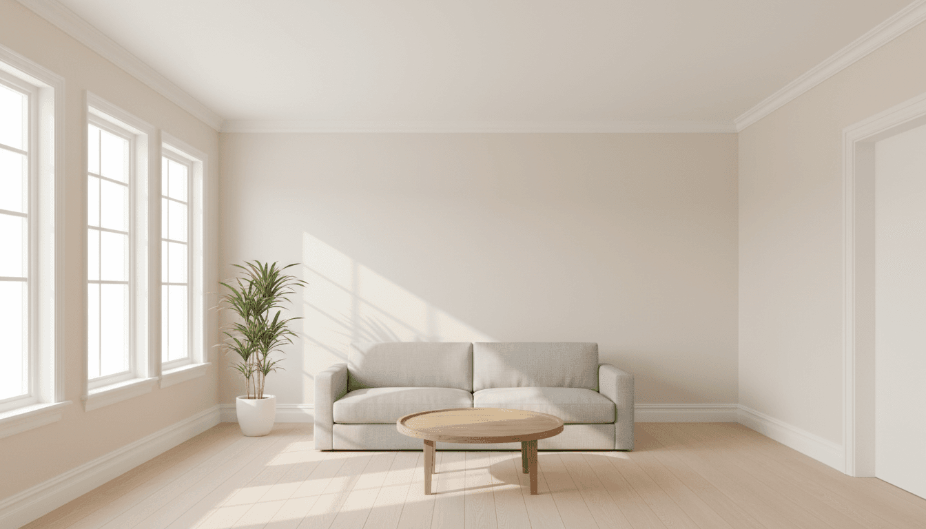 Completed interior room with fresh paint and finished trim work