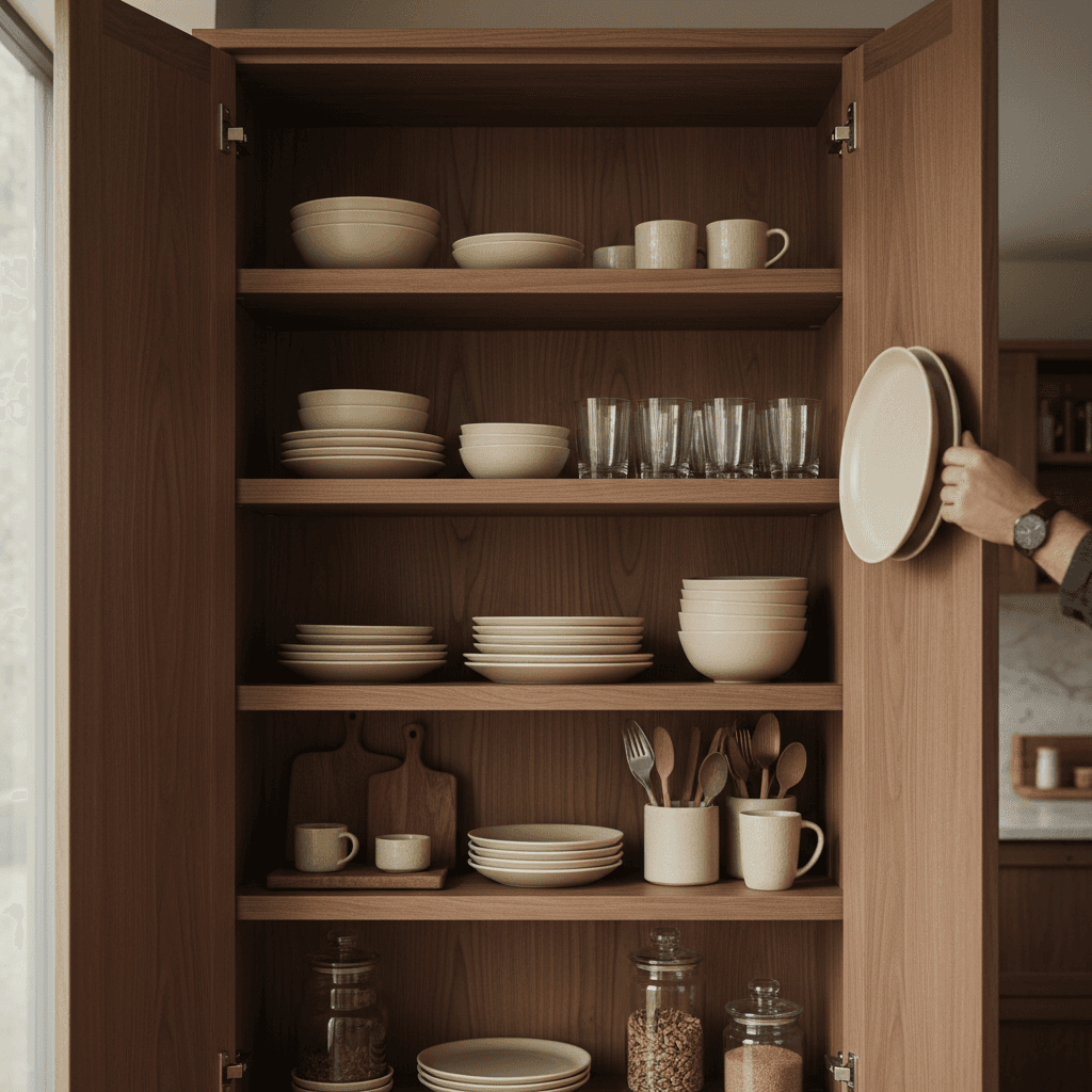 Kitchen cabinets painted white in modern kitchen